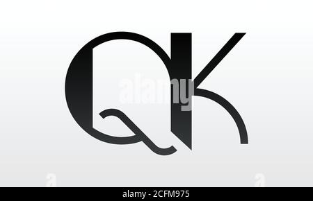 Initial letter QK logo design with modern business typography vector template. Creative isolated QK letter logo design Stock Vector