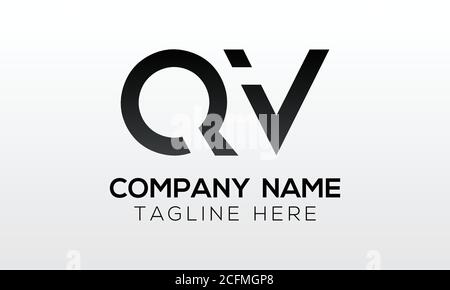 Initial letter QV logo design with modern business typography vector ...