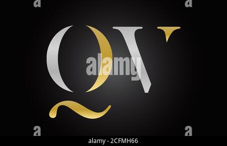 Initial letter QV logo design with modern business typography vector template. Creative isolated QV letter logo design Stock Vector