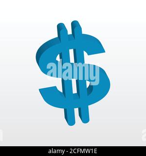 Creative 3d dollar sign vector icon design. US dollar sign. Stock Vector