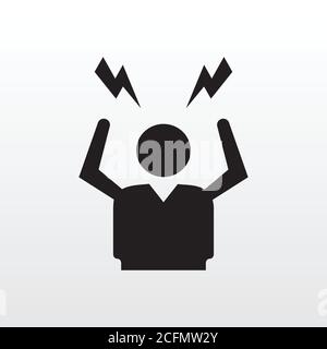 depress, sad, angry, stress man icon design. angry person flat style icon design vector illustration. Stock Vector