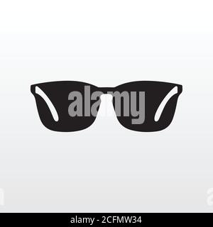 Eyeglasses icon vector illustration for reading or official work. Black eyeglasses silhouette isolated on white background. Stock Vector