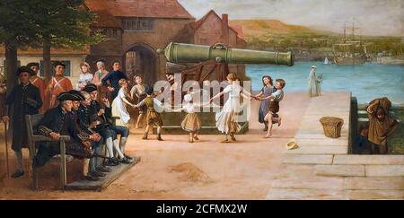 Yeames William Frederick - Peace and War (Here We Go Round the Mulberry Bush) - British School - 19th  Century Stock Photo