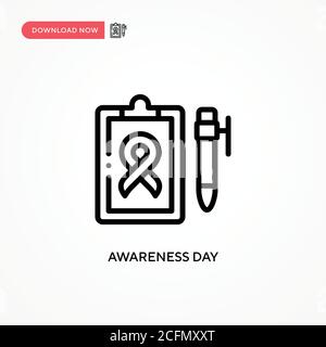 Awareness day vector icon. Modern, simple flat vector illustration for web site or mobile app Stock Vector