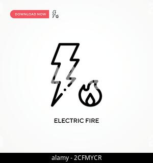 Electric fire vector icon. Modern, simple flat vector illustration for web site or mobile app Stock Vector