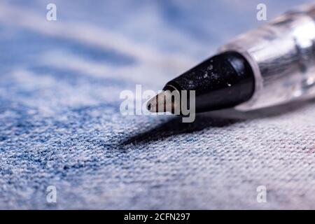ballpoint pen tip in macro view Stock Photo