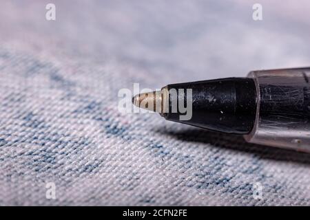 ballpoint pen tip in macro view Stock Photo