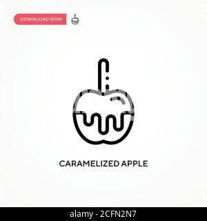 Caramelized apple vector icon. Modern, simple flat vector illustration for web site or mobile app Stock Vector