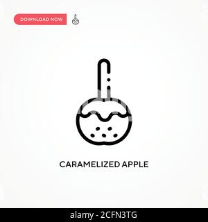 Caramelized apple vector icon. Modern, simple flat vector illustration for web site or mobile app Stock Vector