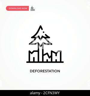 Deforestation vector icon. Modern, simple flat vector illustration for web site or mobile app Stock Vector