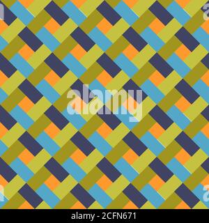 Abstract Colorful Seamless Rectangle Bricks Pattern Background Stock Vector