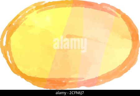 This is a illustration of Horizontal circular frame with warm watercolor texture Stock Vector