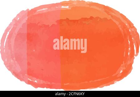 This is a illustration of Horizontal circular frame with warm watercolor texture Stock Vector