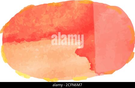 This is a illustration of Horizontal circular frame with warm watercolor texture Stock Vector