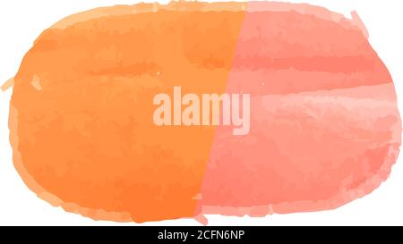 This is a illustration of Horizontal circular frame with warm watercolor texture Stock Vector