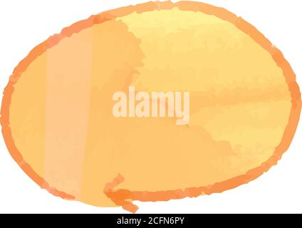 This is a illustration of Horizontal circular frame with warm watercolor texture Stock Vector