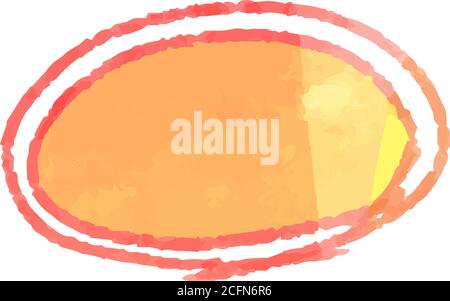 This is a illustration of Horizontal circular frame with warm watercolor texture Stock Vector