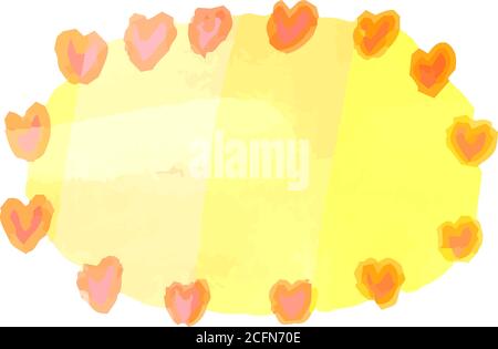 This is a illustration of Horizontal circular frame with warm watercolor texture Stock Vector