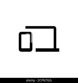 Devices icon. Laptop and smartphone. Phonelink. Gadget service. Vector on isolated white background. EPS 10 Stock Vector