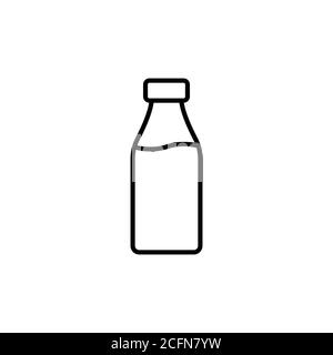 Bottle of milk, water, yogurt or kefir icon. Dairy product. Vector on isolated white background. EPS 10 Stock Vector