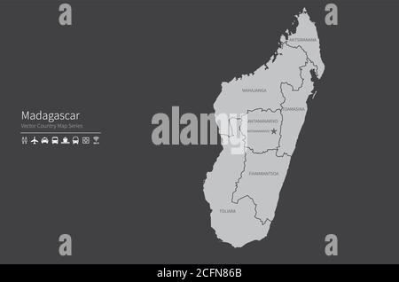 Madagascar Map National Map Of The World Gray Colored Countries Map Series 2cfn86b 
