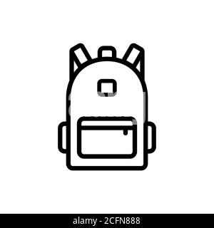 Backpack, bag line icon. Back to school. Expedition. Vector on isolated white background. EPS 10 Stock Vector