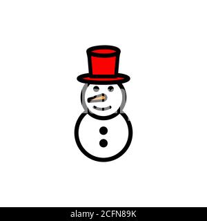 Snowman flat icon. Christmas and New Year decor. Vector on isolated white background. EPS 10 Stock Vector