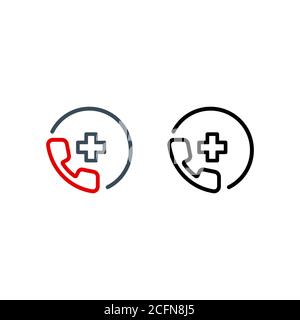 Emergency call icon. Medical suport. Vector on isolated white background. EPS 10 Stock Vector