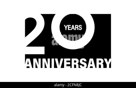 Celebrating happy 20 years anniversary banner. Vector on isolated white background. EPS 10 Stock Vector