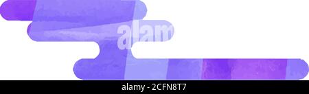 This is a illustration of Purple Watercolor style Japanese style deformed cloud silhouette Stock Vector