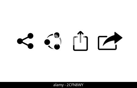 Share icon set. Social media concept. Vector on isolated white background. EPS 10 Stock Vector