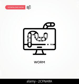 Worm vector icon. Modern, simple flat vector illustration for web site or mobile app Stock Vector