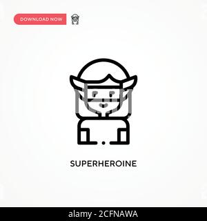 Superheroine vector icon. Modern, simple flat vector illustration for web site or mobile app Stock Vector