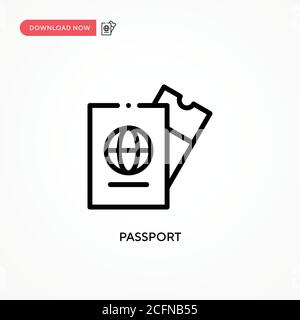 Passport vector icon. Modern, simple flat vector illustration for web site or mobile app Stock Vector
