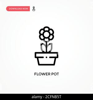 Flower pot vector icon. Modern, simple flat vector illustration for web site or mobile app Stock Vector