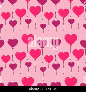 heart shaped balloon seamless pattern vector illustration background Stock Vector