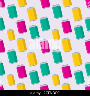 soda can seamless pattern vector illustration background Stock Vector