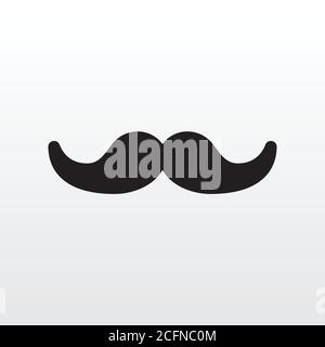 Moustache icon isolated style vector illustration. Black moustache Masculine, male, fathers fashion style element on white Background. Stock Vector