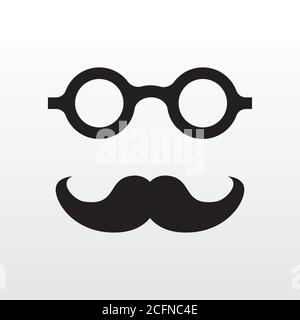 Old man faces moustaches and eyeglasses icon vector illustration Stock Vector