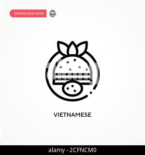 Vietnamese vector icon. Modern, simple flat vector illustration for web site or mobile app Stock Vector