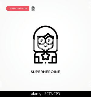 Superheroine vector icon. Modern, simple flat vector illustration for web site or mobile app Stock Vector