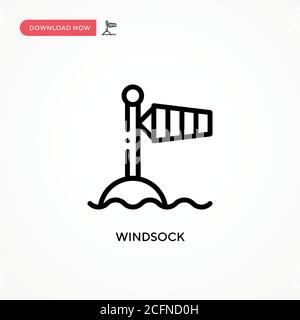 Windsock vector icon. Modern, simple flat vector illustration for web site or mobile app Stock Vector