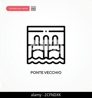 Ponte vecchio vector icon. Modern, simple flat vector illustration for web site or mobile app Stock Vector