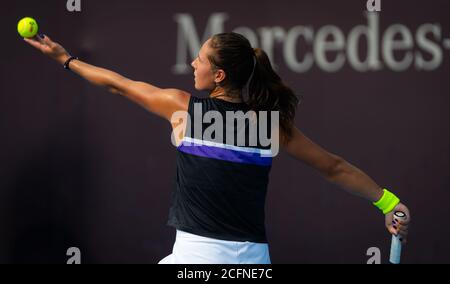Daria Kasatkina of Russia in action during her second-round match at the 2019 China Open Premier Mandatory tennis tournament Stock Photo