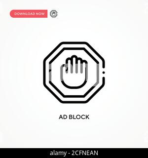Ad block vector icon. Modern, simple flat vector illustration for web site or mobile app Stock Vector