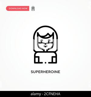 Superheroine vector icon. Modern, simple flat vector illustration for web site or mobile app Stock Vector