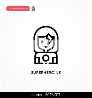 Superheroine vector icon. Modern, simple flat vector illustration for web site or mobile app Stock Vector