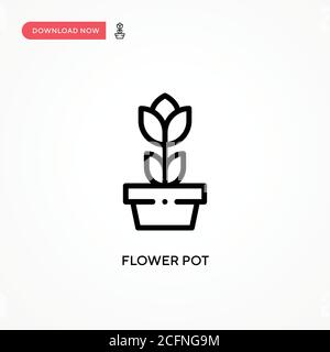 Flower pot vector icon. Modern, simple flat vector illustration for web site or mobile app Stock Vector