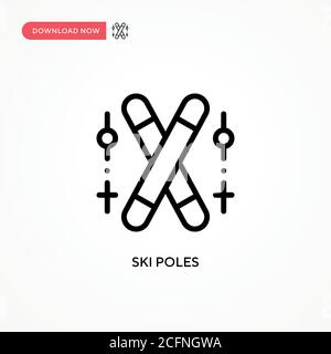Ski poles vector icon. Modern, simple flat vector illustration for web site or mobile app Stock Vector