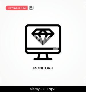 Monitor-1 vector icon. Modern, simple flat vector illustration for web site or mobile app Stock Vector